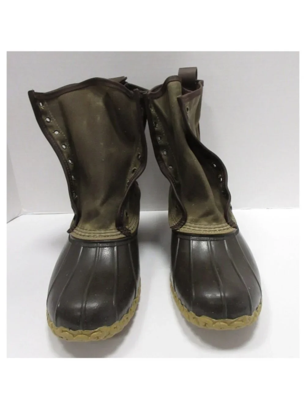 LL Bean Boots 11 M Hunting Leather Duck Canvas Rugged Rubber Sole USA